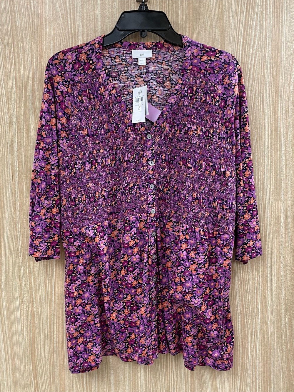 J. Jill purple print top size lp new